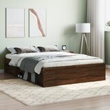 Maison Chic Posteljni okvir - Dvoposteljna postelja - Zakonska postelja rjavi hrast 135x190 cm, (21692403) | Shoptok.si