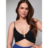Sinsay Crop top u stilu negližea | shoptok.hr