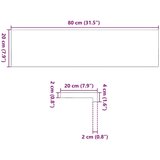 vidaXL Okenske police 2 kosa temno rjava 80x20x2 cm trdna hrastovina | Shoptok.si