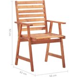  Zunanji jedilni stoli 4 kosi z blazinami trden akacijev les, (20661551) | Shoptok.si