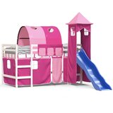  The Living Store Otroški pograd s stolpom roza 90x200 cm trdna borovina - Otroški Pograd, (21448732) | Shoptok.si