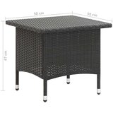 vidaXL Čajni stolić crni 50 x 50 x 47 cm od poliratana | shoptok.hr