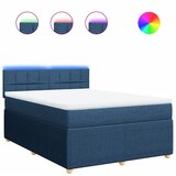 vidaXL Box spring postelja z vzmetnico modra 140x190 cm blago, (21306816) | Shoptok.si