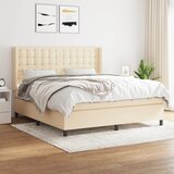  The Living Store Box spring postelja z vzmetnico krem 160x200 cm blago - Box Spring Postelja, (21455906) Cene