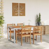 Vanjski Zunanja jedilna miza Siva 140x80x75 cm Jeklo in trdi les akacije | Shoptok.si