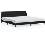 Maison Chic Posteljni okvir - Dvoposteljna postelja - Zakonska postelja z vzglavjem črn in bel 200x200 cm umetno usnje-J5909, (21761384) | Shoptok.si