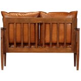  3-dijelni set sofa od prave kože i masivnog drva bagrema smeđi | shoptok.hr