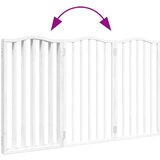 vidaXL Vrata za pse zložljiva 3 paneli bela 150 cm topolovina | Shoptok.si