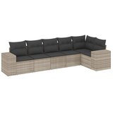 6-dijelni set vrtnih sofa od poliratana s jastucima svjetlosivi | shoptok.hr
