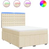  Krevet s oprugama i madracem krem 140x200 cm od tkanine | shoptok.hr