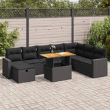vidaXL 9-dijelni set vrtnih sofa s jastucima crni od poliratana bagrem Cijene