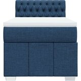 vidaXL Box spring postelja z vzmetnico modra 100x200 cm blago, (21307684) | Shoptok.si