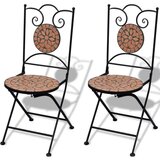 Bistro 3-dijelni bistro set s keramičkim pločicama boje cigle | shoptok.hr