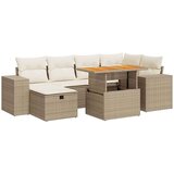  8-dijelni set vrtnih sofa od poliratana s jastucima bež bagrem | shoptok.hr
