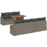 vidaXL 8-delni set vrtne sofe z blazinami siva pleteni ratan, dva sedežni vrtni sofa s shrambo in blazinami siva pleteni ratan | Shoptok.si