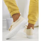 Gemre Women's beige lace-up lightweight canvas sneakers Medina | Shoptok.si