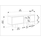Hanah home tv polica monaco walnut travertine | ePonuda.com