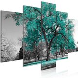  Slika - Autumn in the Park (5 Parts) Wide Turquoise 200x100 Cijene