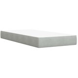  LED okvir za krevet s madracem Svjetlosiva 90 x 190 cm Baršun - Svjetlosiva Jjedan Dizajn s rombovima | shoptok.hr