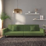  Dvosjed na razvlačenje s dva jastuka tamnozeleni baršunasti | shoptok.hr