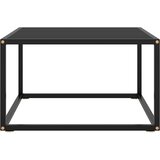  Stolić za kavu crni s crnim staklom 60 x 60 x 35 cm | shoptok.hr