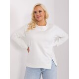 Fashion Hunters Ecru plus size blouse with slit | Shoptok.si