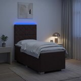  Boxspring krevet s madracem Tamno smeđa 100 x 200 cm Tkanina 100 x 200 x 140.5 cm | Shoptok.si