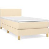  s oprugama i madracem krem 90 x 190 cm od tkanine | shoptok.hr