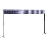  Samostojeća tenda plavo-bijela 600 x 300 cm od tkanine i čelika | shoptok.hr