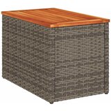  Vrtni bočni stolići 2 kom sivi 55 x 34 x 37 cm poliratan i drvo | shoptok.hr