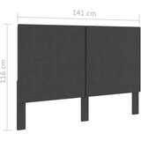  Uzglavlje od tkanine tamnosivo 140 x 200 cm | shoptok.hr