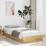 Maison Chic Posteljni okvir - Enojna postelja - Postelja za odrasle brez vzmetnice 80x200 cm masivni hrastov les-J6593, (21769562) | Shoptok.si