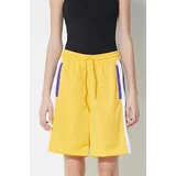 Adidas Kratke hlače za žene, boja: žuta, s uzorkom, visoki struk, IS2471