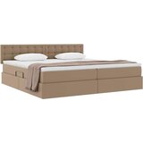  Krevet s madracem i skladištem Kapućino 200 x 200 cm Lažna koža | shoptok.hr