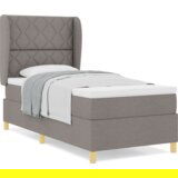 Box Postelja s pomičnim vzmetenjem in vzmetnico Taupe 100x200 cm Tkanina, (22053028) | Shoptok.si