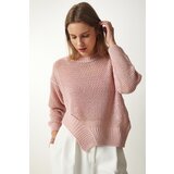 Happiness İstanbul Women's Powder Asymmetric Detail Openwork Summer Knitwear Sweater Cene