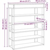 vidaXL Regal za čevlje Concrete Oak 80x30x98 cm inženirski les | Shoptok.si