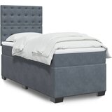 Box spring krevet s madracem tamnosivi 100x200 cm baršunasti | shoptok.hr