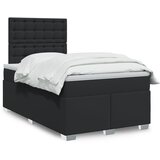 Maison Chic Box spring postelja - Vzmetna postelja z vzmetnico črna 120x190 cm umetno usnje SL23468, (21891411) | Shoptok.si