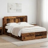  Okvir kreveta s pohranom s uzglavljem Staro drvo 140 x 190 cm | Eponuda.com