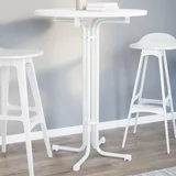 vidaXL Blagovaonski stol bijeli Ø 80x110 cm konstruirano drvo i čelik