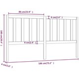  Posteljno vzglavje črno 186x4x100 cm trdna borovina, (20647614) | Shoptok.si