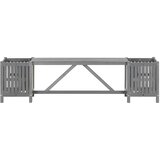  Vrtna klupa s 2 sadilice 150 cm masivno bagremovo drvo siva | Eponuda.com