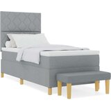 vidaXL vzmetnica z okvirjem in klopjo svetlo siva 90x190 cm tkanina | Shoptok.si