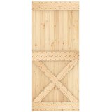  Klizna vrata 90 x 210 cm Čvrsta borovina (neobrađena) | shoptok.hr