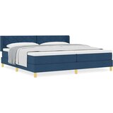  Postelja z vzmetnico z vzmetnico Modra 200 x 200 cm blago, (5000128616) | Shoptok.si