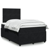 vidaXL Box spring postelja z vzmetnico črna 120x200 cm žamet | Shoptok.si