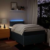 vidaXL Box spring postelja z vzmetnico modra 120x190 cm blago, (21307157) | Shoptok.si