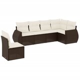  6-dijelni set vrtnih sofa od poliratana s jastucima smeđi | shoptok.hr