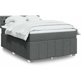Maison Chic Box spring posteljni - Vzmetna postelja z vzmetnico temno siv 140x190 cm blago SL24200, (21890684) | Shoptok.si
